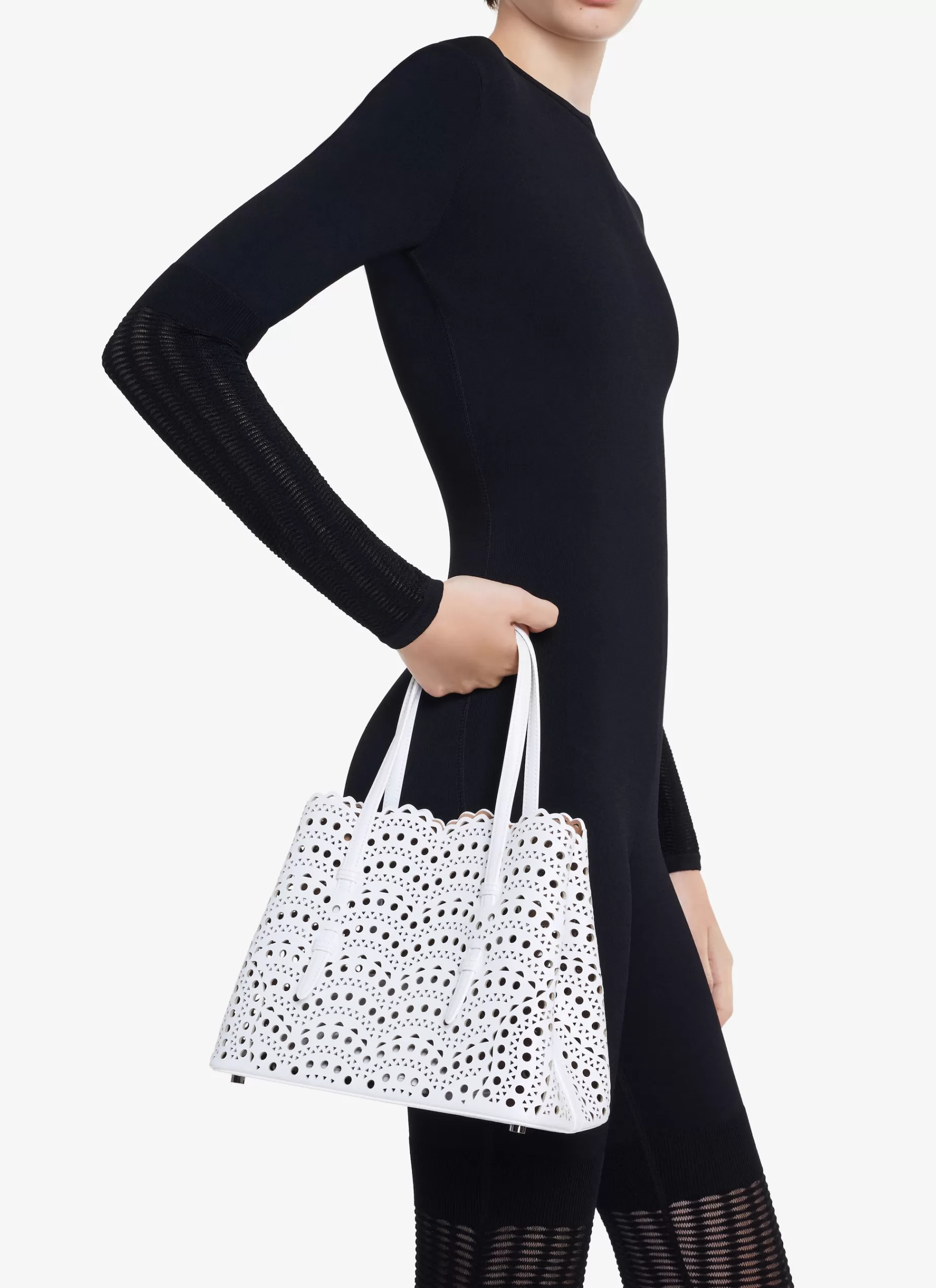 Alaïa Tasche Mina 25 Aus Luxus-Kalbsleder Mit Vienne-Wellenmuster< Tote Bags